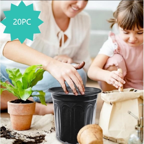 Gallon Nursery Plant Pots,Thickened Flexible Plastic Seedling Pot With Holes,Flower Plant Container For Succulents,Cuttings,Transplanting,Home Garden