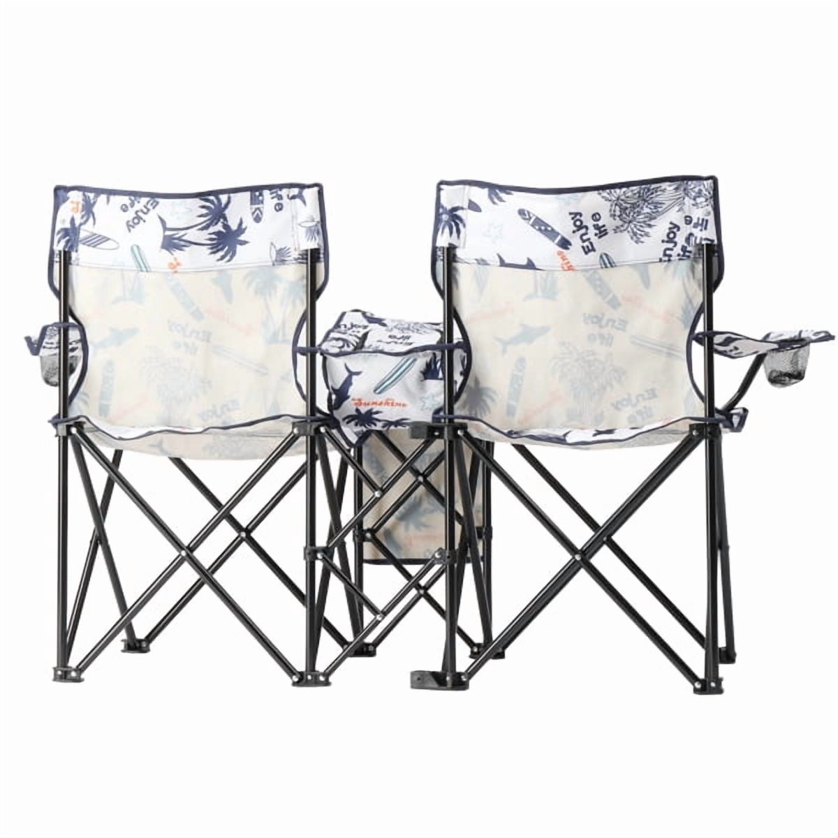 Alvantor 2-Seat Folding Chair with Removable Umbrella for Beach, Camping and Fishing