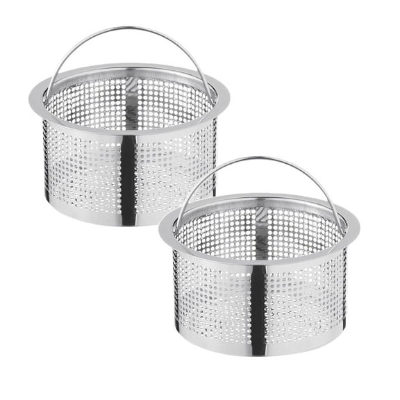 2Pack Mesh Basket Kitchen Sink Drain Strainer Stainless Steel Large Basket Food Catcher Fast Flow And Effective Full Mesh Basket Strainers Home Decor