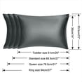 thumbnail image 5 of PiccoCasa 2 Pack Satin Pillowcases with Zipper Queen Size Pillow Cover, 21"x31", Grey, 5 of 7