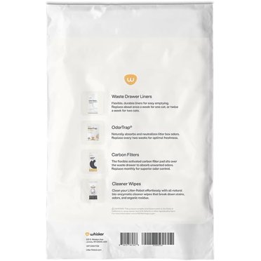 Litter-Robot Supply Kit by  - Includes 30 Cleaner Wipes, 10 Waste Drawer Liners, 3 OdorTrap Refill Packs, & 2 Carbon Filters For Use with Litter-Robot, the Self-Cleaning Cat Litter Box