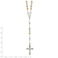 thumbnail image 7 of 925 Sterling Silver Polished White, Rose and Yellow Rosary Necklace, 7 of 7