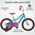 thumbnail image 3 of Schwinn Hopscotch Quick Build Kids' Girls' 16-in. Bike, Teal, 3 of 7