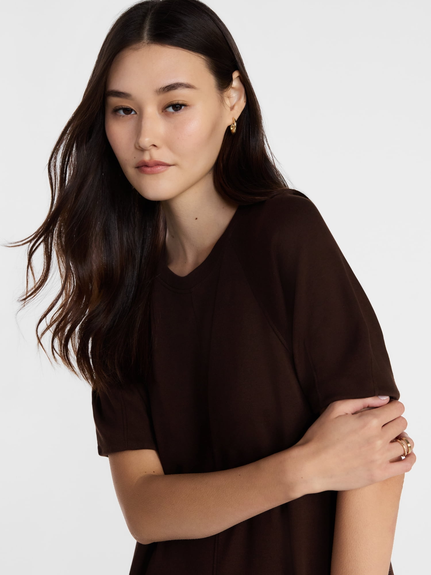 Scenario Women's and Women's Plus Mini Dress with Short Raglan Sleeves, Sizes XS-4X
