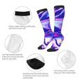 thumbnail image 5 of Fotbe Swirl Print Blue Purple1 print Women's Men's Novelty Crew Socks Cotton Socks Knee High Socks for Walking,Running,Nurses,Pregnancy, 5 of 8