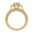 thumbnail image 4 of Trio Diamond Shank Cushion Halo Engagement Ring 1.70 Carat Total Weight 18K Gold (G,VS1), 4 of 6