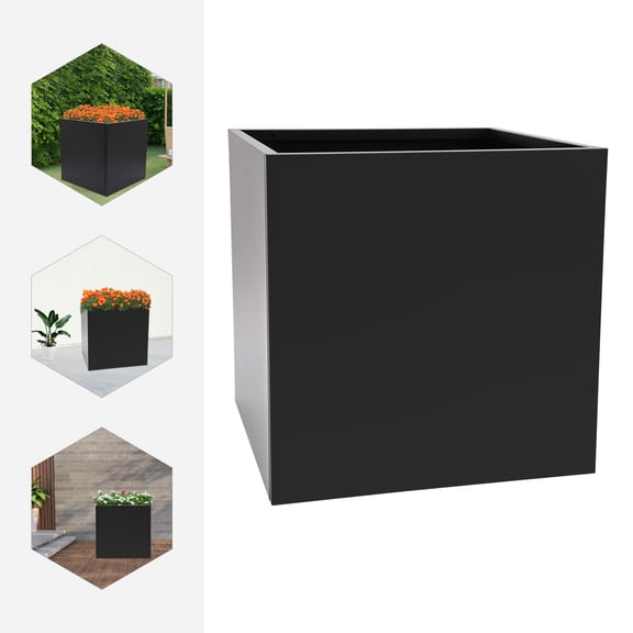 WenDissy Cube Steel Planter Box, 26" Large Capacity Square Planters for Indoor and Outdoor landscape Planting
