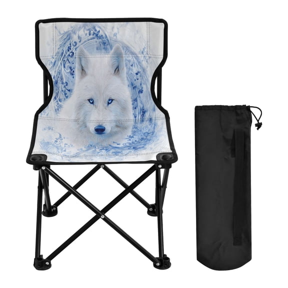 Folding Chair Camping Chair For Camping Picnicking Outdoor Beach and Travel Orchid and White Wolf