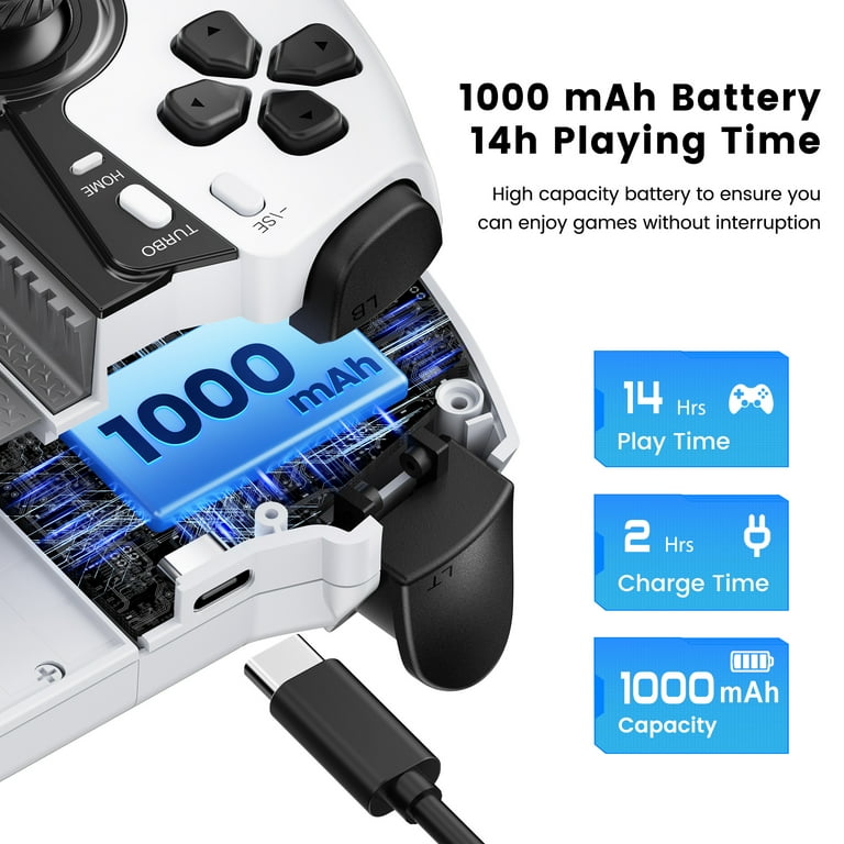 Controller Mobile Game Bluetooth Con Effetto Hall E Vibrazione - Joystick Retrattile Con RGB Per IPhone/Android - Custodia Inclusa