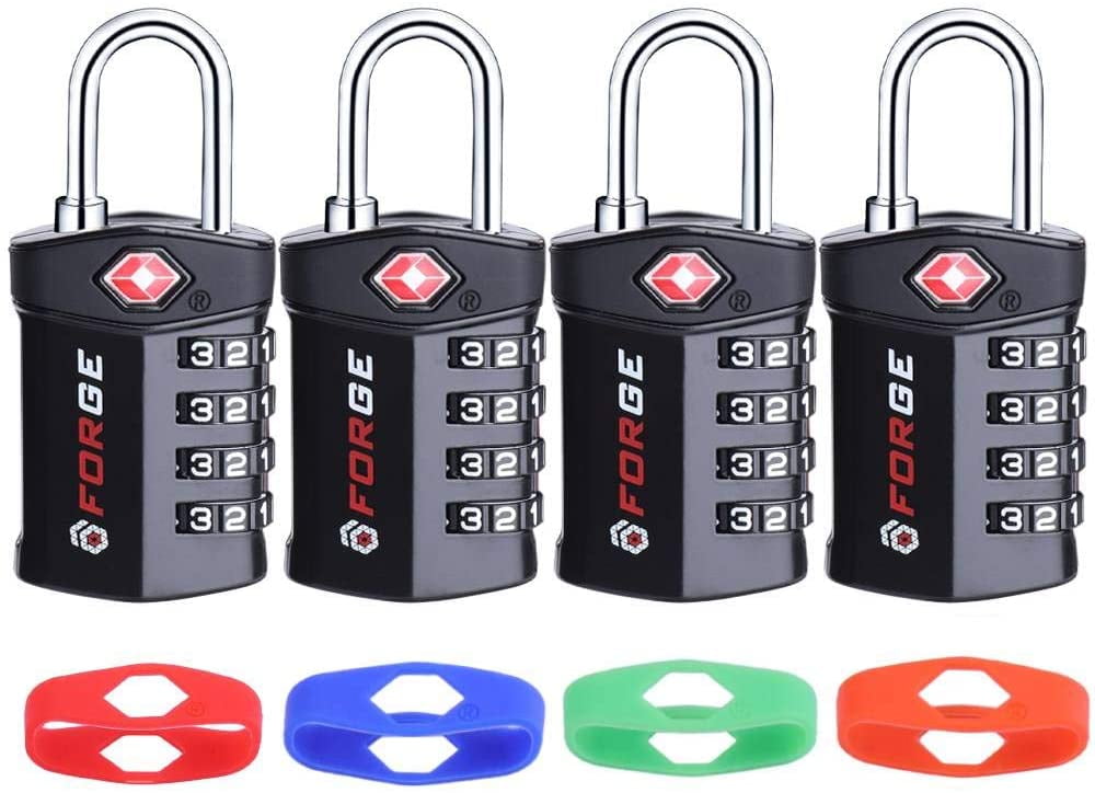 Alloy Body 4 Digit TSA Approved Luggage Lock Inspection Indicator 2 Pack Change Your Own Color and Combination 