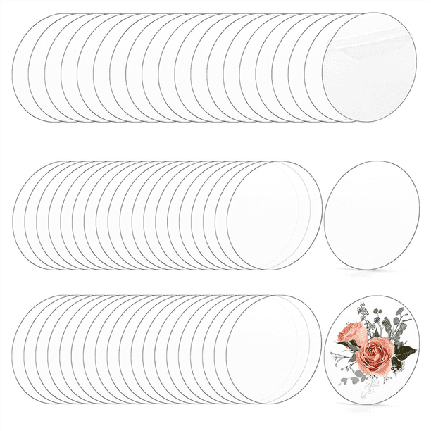 60 Hojas de Acrílico Circulares Transparentes de 4 Pulgadas, Discos Acrílicos Redondos, Adornos Acrílicos Transparentes en para Proyectos de Bricolaje