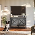 thumbnail image 4 of Fowroa 48" Dog Crate with Wheels Dog Crate Furniture for Large Dogs up to 90 lbs, Waterproof Top, Brown, 4 of 9