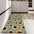 thumbnail image 4 of Blue Sunflower Pattern Kitchen Rug Mat,Kitchen Runner Rugs Non Skid Washable,Decorative Kitchen Floor Mats for Kitchen,Sink,Laundry,17"X47", 4 of 5