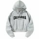 thumbnail image 4 of Sudadera con capucha recortada para mujer, sudadera con capucha, ropa de calle, ropa deportiva, moda informal, sudadera con capucha para ir de compras XL, 4 of 8