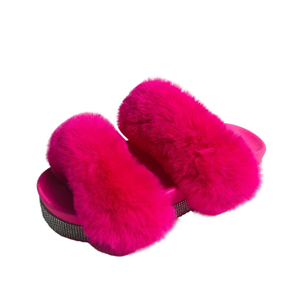 Egmy - Egmy Women Slippers Furry Slides 