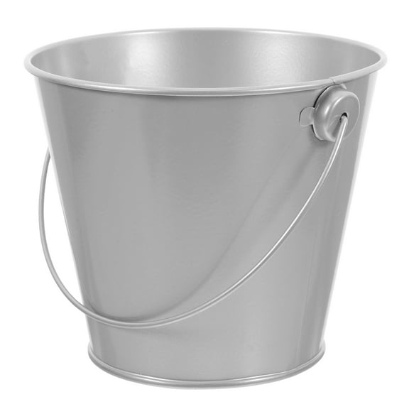 Mini Tinplate Buckets Silver Large Size Versatile Design for Waste Paper Basket Pen Holder