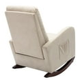 thumbnail image 5 of Rocking Chair Single Sofa Reclining Chair, Recliner Armchair with Wood Legs and Side Pocket, Nursery Rocking Accent Chair with High Back for Living Room Bedroom, 5 of 9