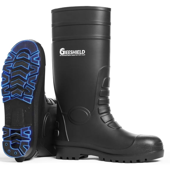 GIEESHIELD PVC Rain Boots for Men And Women – Waterproof Slip-Resistant Rubber Work Boots, Seamless Durable Tall Knee Boots for Agriculture, Gardening, Fishing, Industrial & Outdoor Work, Size 11