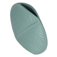 thumbnail image 4 of Jarrón de cerámica con diseño de hojas, estilo nórdico, verde oscuro, con forma de hoja plana, antideslizante, de porcelana, para sala de estar y oficina., 4 of 14