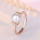thumbnail image 3 of Anillos para mujer, regalos para mujer, circonita cúbica, perla, para compromiso, boda, accesorios de joyería, anillo para mujer y niña., 3 of 4