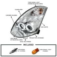 thumbnail image 3 of Spec-D Tuning Twin Halo LED Chrome Housing Clear Lens Projector Headlights Compatible with 2003-2007 Infiniti G35 2 Door Coupe With HID System Headlights, Left + Right Pair Headlamps Assembly, 3 of 7