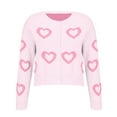 thumbnail image 5 of JFGHDG Women's Valentine's Day Knit Sweater Valentines Sweater Plus Size Sweater Jacket Womens Cardigan Sweaters Sweater for Women Valentine's Day Sweatshirts Light Pink L, 5 of 7