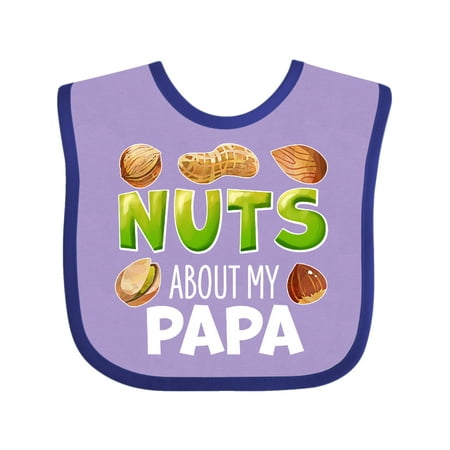 

Inktastic Nuts About My Papa Peanut Almond Pistachio Gift Baby Boy or Baby Girl Bib