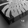 thumbnail image 4 of PixonSign Canvas Print Wall Art White Monstera Leaf Close-Up Floral Wilderness Illustrations Minimalist Chic Relax/Calm Grey Dark Black and White for Living Room, Bedroom, Office - 32"x48", 4 of 5