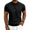 thumbnail image 2 of TEAJOPSUU Men's V-Neck Short Sleeve T-Shirt Slim Fit Solid Color Soft Breathable Casual Stylish Top Black, 2 of 7