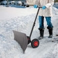 thumbnail image 5 of TUFFIOM 29" Iron Snow Pusher Shovel with Wheels, Iron Handle, 5 of 8