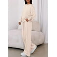 thumbnail image 5 of PRETTYGARDEN Womens 2 Piece Sets Long Sleeve Sweatshirt Wide Leg Pants Loose Matching Lounge Set Trendy Fall Outfits, 5 of 10