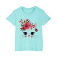thumbnail image 4 of Piuwrlz T-Shirts Tops for Kids Girls Short Sweatshirt Sleeve Blue Size 9 Years, 4 of 4