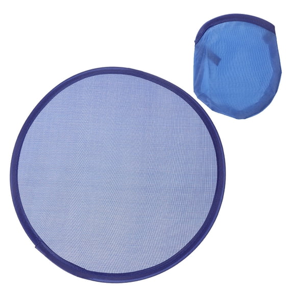 Uonlytech Compact Blue Round Fan Handheld Foldable Fan for Summer Outings and Festive Use