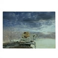 thumbnail image 2 of Safari Cutting Board, Leopard on Tree Trunk Under Last Sun Rays of the Day Sunset Dark Cloudscape, Decorative Tempered Glass Cutting and Serving Board, Large Size, Grey and Beige, by Ambesonne, 2 of 5