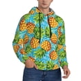 thumbnail image 2 of Pofeuu Pineapple Print Mens Casual Hooded Collar Drawstring Hoodies Pullover Sweatshirts Casual Long Sleeve Shirts-X-Large, 2 of 7