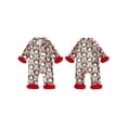 thumbnail image 2 of Cjfdfy Newborn Baby Girl Christmas Satin Pajamas Romper Santa Claus Printed Long Sleeve Furry Trim Jumpsuit Infant Cute Christmas Holiday Fall Winter Sleepwear 0-18 Months, 2 of 9