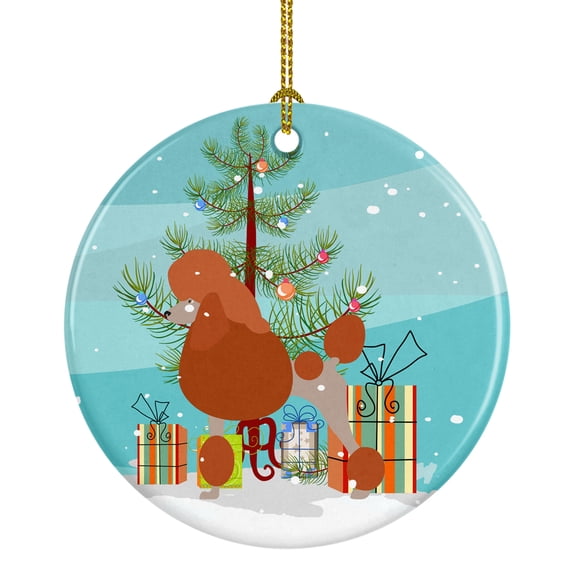Royal Poodle Christmas Ceramic Ornament