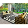 thumbnail image 2 of Garland Rug Borderline Polypropylene Cinder Gray/Ivory Indoor/Outdoor Area Rug, 5' x 7', 2 of 6