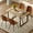 Table+4 Brown Chairs(2), variant on JUFU Dining Table Set for 6, Modern 55'' Dark Wood Dining Table and Fabric Dining Chairs Set of 6,Table and Chairs Set of 6,Ideal for Kitchen Dining Room
