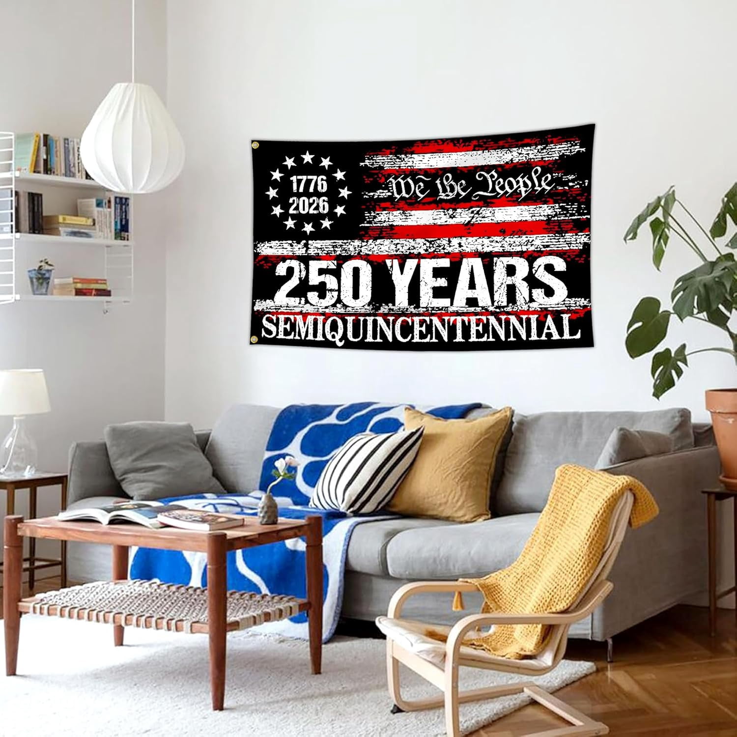 250 Year American Anniversary Flag Anniversary Usa Flag 3x5 Ft Outdoor We The People 1776 Yard Flags for Outside House Indoor Yard Patriotic Banner Decor