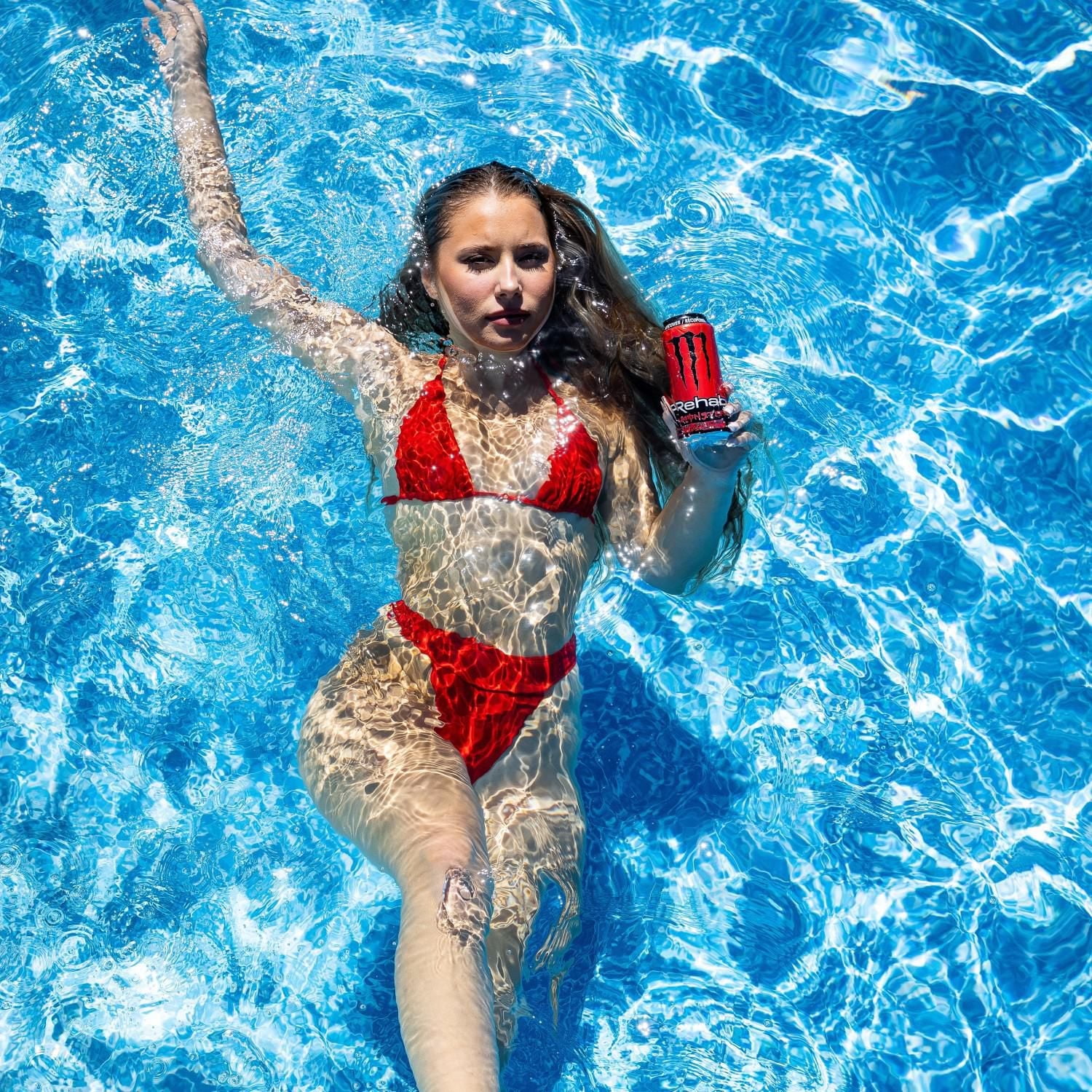 MONSTER ENERGY, Monster Rehab Limonade aux fraises, canette de 458 mL