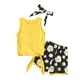 thumbnail image 5 of Ropa Para Bebés, Ropa Para Niños Pequeños, Chaleco Corto Sin Mangas De Verano Para Niños, Pantalones Cortos Florales, Conjunto De Ropa Amarilla Odeerbi LM103-982, 5 of 9