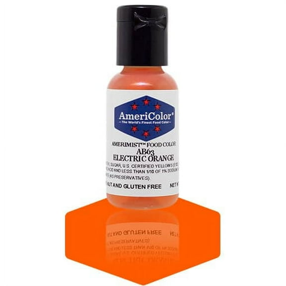 AmeriColor AmeriMist Electric Orange, .65 Ounce, Airbrush Food Color