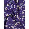 thumbnail image 6 of Purple Plus Size Summer Casual Ditsy Floral Square Neck Puff Sleeve Tiered Maxi Dress, 6 of 6