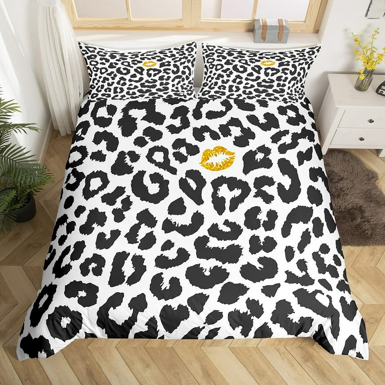 Leopard print queen comforter set deals