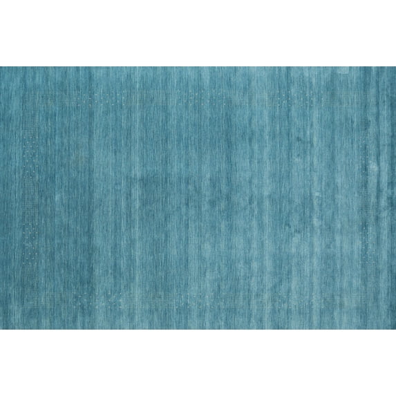 Ahgly Company Machine Washable Indoor Rectangle Contemporary Blue Ivy Blue Area Rugs, 9' x 12'