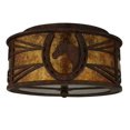 thumbnail image 4 of Meyda Tiffany 138623 Horseshoe 2 Light 14" Wide Semi-Flush Drum Ceiling Fixture - Red Rust, 4 of 5