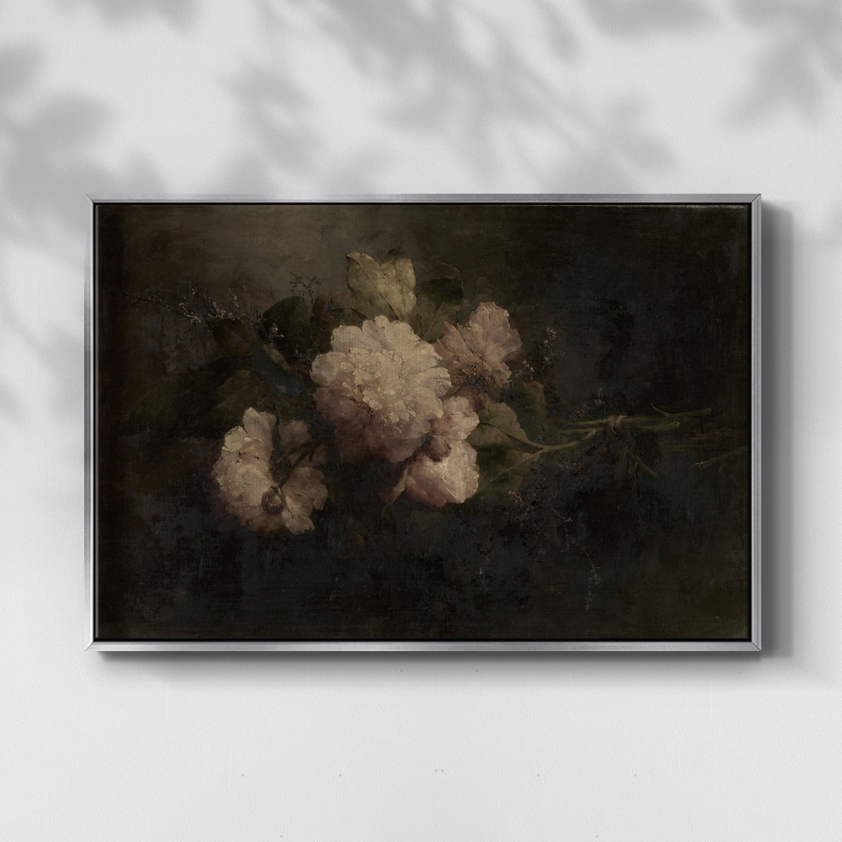 Vintage Botanical Print-XXXIX By Wexford Home Framed in Silver Wood Gallery Wrapped Canvas 25 in. x 37 in.