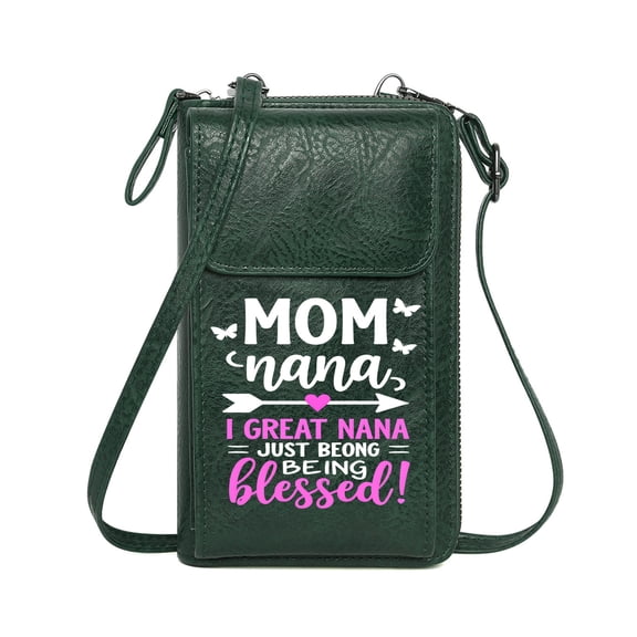 OIDERY Women Leather Crossbody Purse Crossbody Bags for Women butterflies MOM blessed Long Purse for Gift Personalized Gifts for Girlfriend Friends