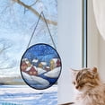 thumbnail image 5 of Boho Snowy Village Ornament Suncatcher 4 Season Colorful Window Wall Hand-Painted Glass Panel Decor Gift for Women Christmas Thanksgiving Gift, 2025, Holiday Decoration, Seasonal, 5 of 6